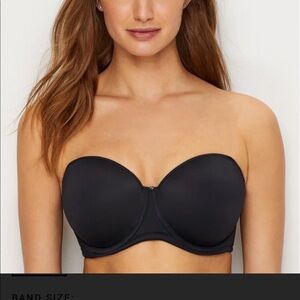 Fantasie Black strapless aura bra 34 DDD NWOT